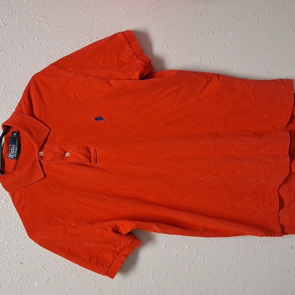Red Medium Polo Ralph Lauren collard shirt.